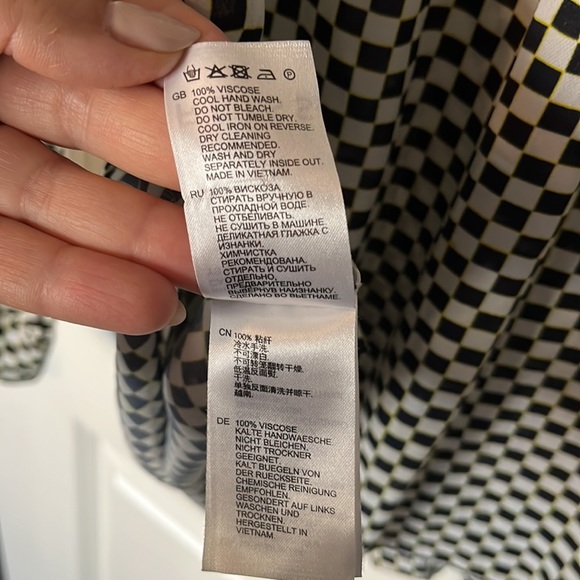 Reiss Cayley Print Check Blouse with Tie Neck - Picture 8 of 12